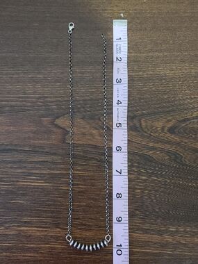 Sterling Silver Rondelle Beaded Bar Necklace